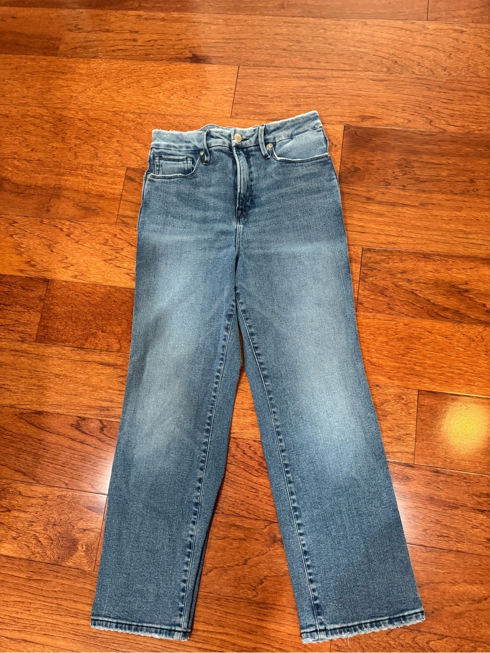 Good American Classic Straight Leg Blue Jeans Size 28
